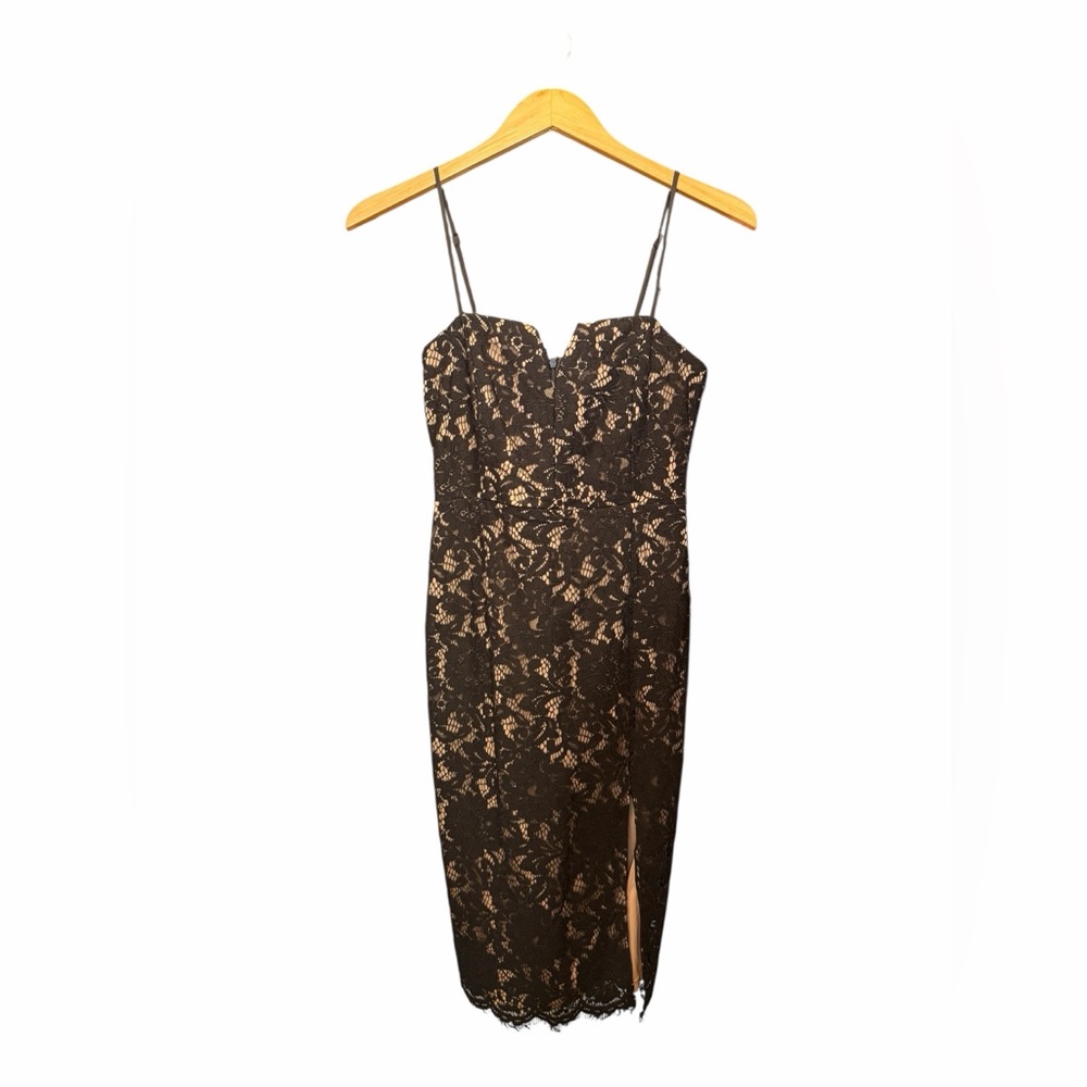 Lulu's Black Lace Midi Dress Sz S - Picture 6 of 10